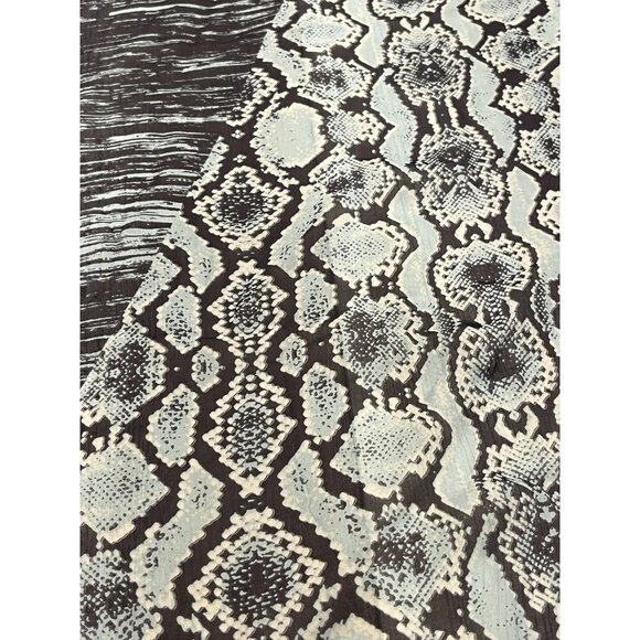 Tahari 100% Silk Scarf Python Print Split Blue Black Rectangle NWT - Picture 4 of 9